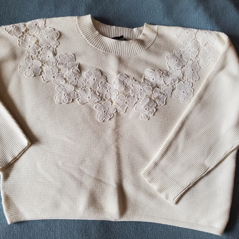 Ann Taylor.  3/4 sleeve ottoman sweater. NWT, SZ M - Picture 5 of 9